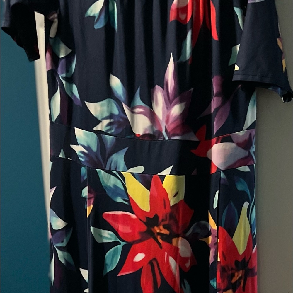 Romper Flower print dress with split in the front